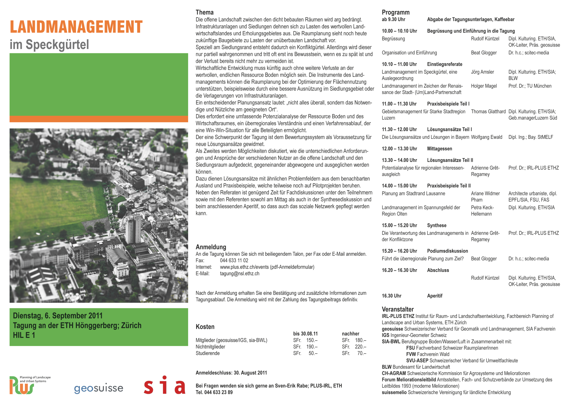 Vergrösserte Ansicht: Flyer Tagung Landmanagment 2011
