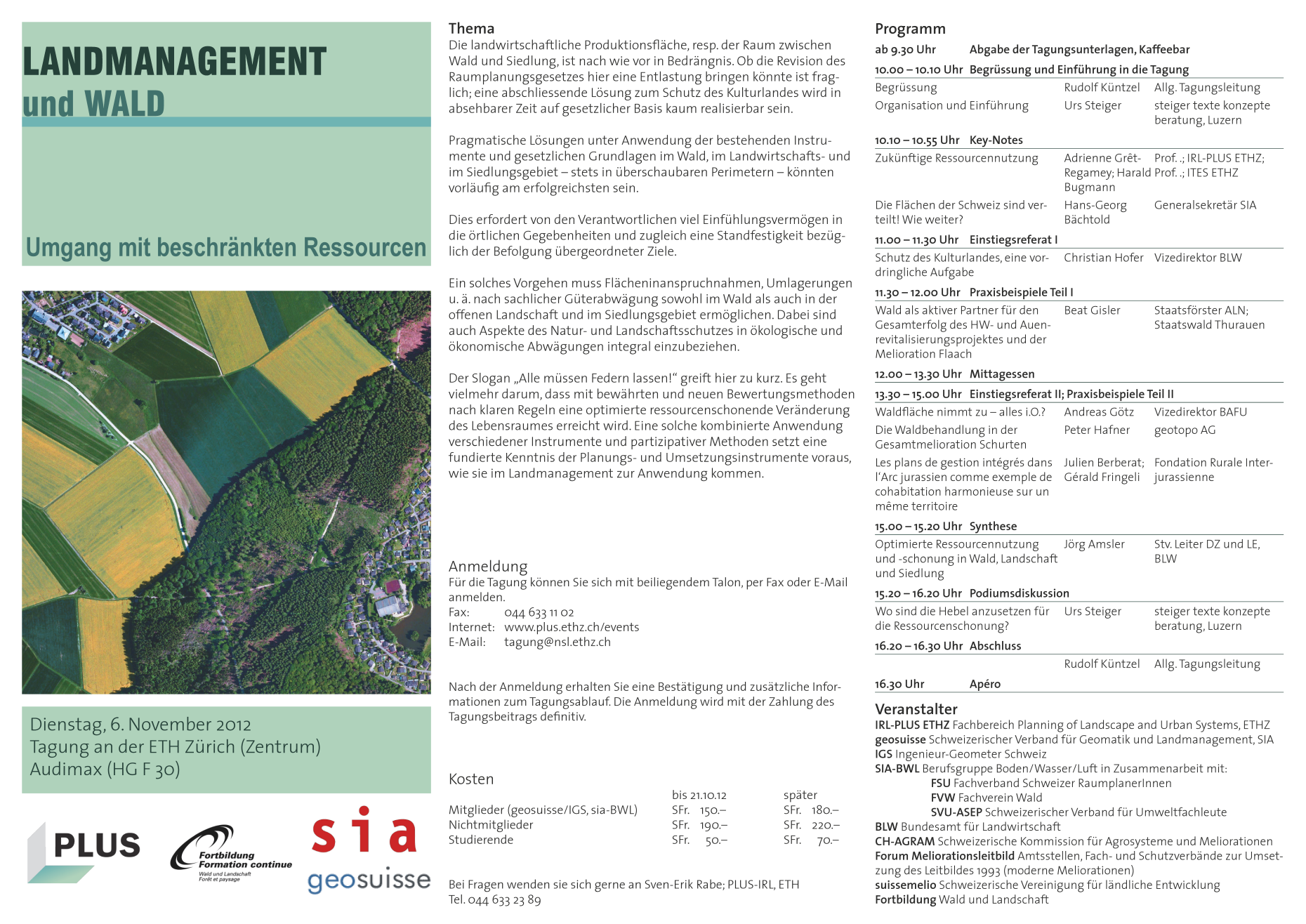 Vergrösserte Ansicht: Flyer Tagung Landmanagement 2012